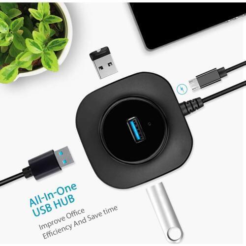 Mini USB 3.0 HUB 2.0 Multifunction USB Splitter 4 Port Expander High Speed Hub Cable 25cm /30cm Card Reader For PC Laptop Black