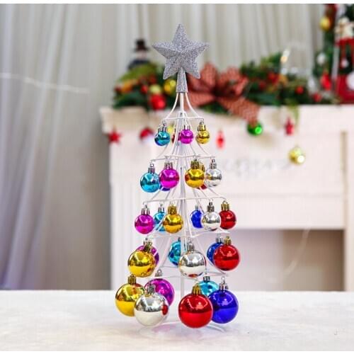 Mini Christmas ball tree home window display props Christmas decoration