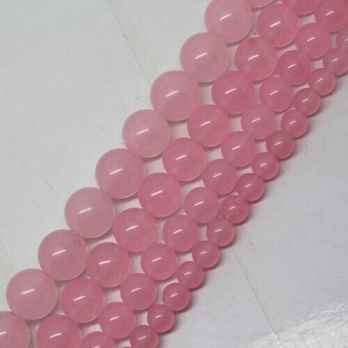 Mini.order is $7! 4-12mm Pink Jades Round DIY Jewelry Making Necklace Loose Beads 15"