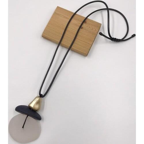 Kara&Kale Boho Fashion Jewelry Sweater Chain Long Necklace Pendants Wax Cord Resin Stone Beads Earthy Necklace Women Accessories