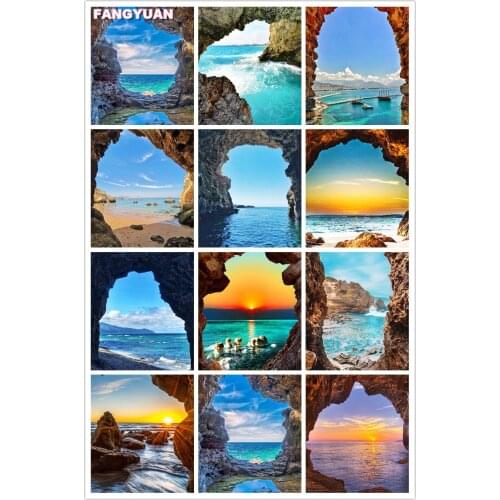 5D Diy Diamond Accessories Painting Nature Scenic Sea Full Drill Cross Stitch Kit Picture Diamond Embroidery Mosaic Home Decor
