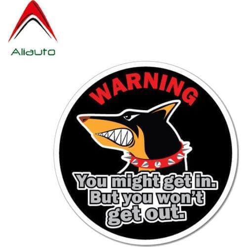 Aliauto Warning Car Sticker Funny Dog Doberman Pet Decal Accessories PVC for Volvo Honda Civic Mitsubishi Lada Mazda,12cm*12cm