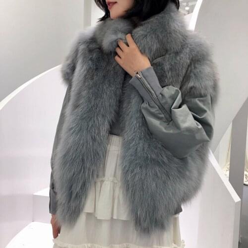 Parka Winter Women Real Fox Fur Coat Autumn Double-side Wear Parkas Korean Vintage Jacket Abrigo Mujer MY1093