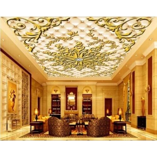 Custom Mural Wallpaper 3D Ceiling European style Wall Painting Living Room Bedroom Pattern Home Decor ceiling 3d Wall Stickers