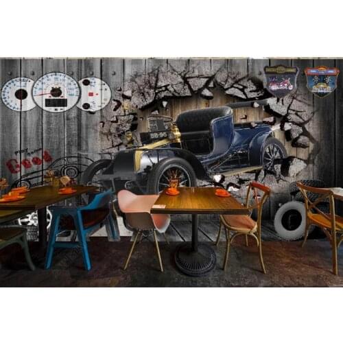 Custom European style 3D Wallpapers Car Bar Background Wall Home Decor 3D Wall Sticker Panels On the Wall Decorations