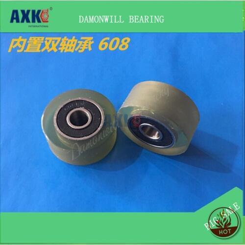 Rubber wheel 8*32*14PU 4PCS 8X32X14MM polyurethane rubber 608 bearing wheel nylon wheel pulley roller