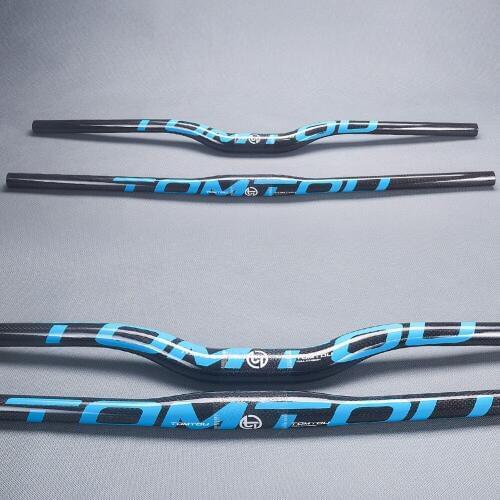 TOMTOU Mountain bike 3K Glossy carbon handlebar Flat/Rise bicycle handlebar MTB parts 31.8*600 - 760mm Blue - TM5T63