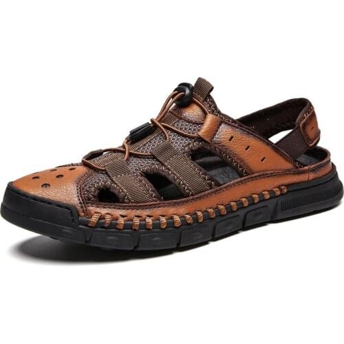 Male Shoes Genuine Leather Men Sandals Summer Men Shoes Beach Fashion Outdoor Casua 2021 New89H