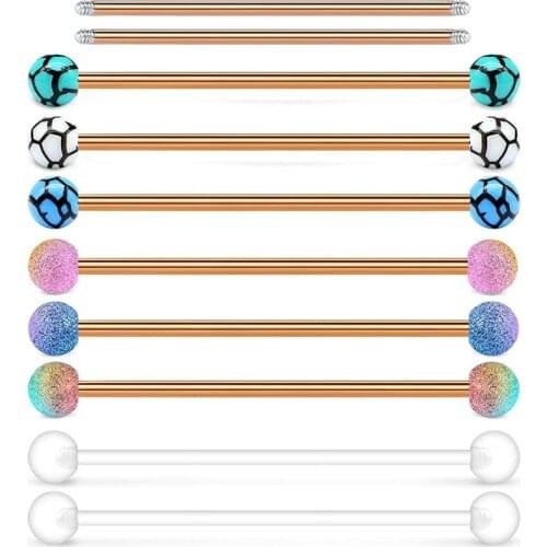 14G Industrial Barbell Earring Cartilage Body Piercing Industrial Piercing Bar and Replacement Bar for Women Men