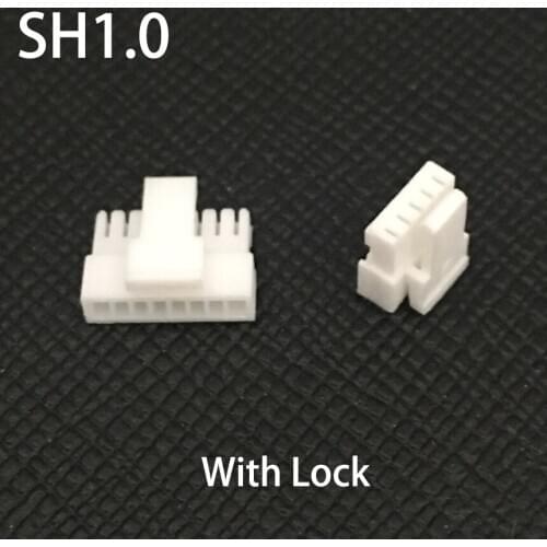 SH1.0 1.0mm Pitch 2P 3P 4P 5P 6P 7P 8P Pins Single Row Plastic Shell Female Plug JST Line Wire Connector Housing With Lock