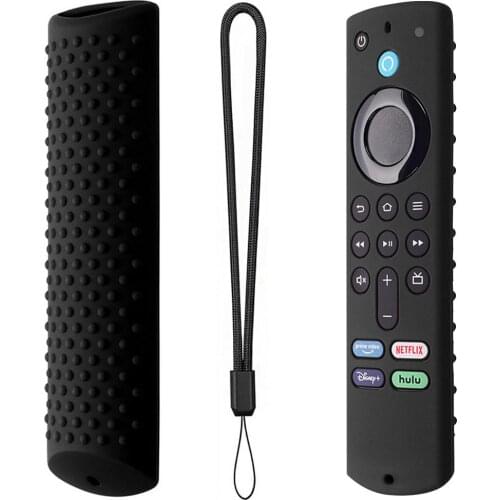 Silicone Case For Alexa Voice Remote 3rd Gen 2021 Protective Cover Case For Fire TV Stick Remote Control With Anti-Loss Strap