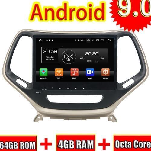 Topnavi Octa Core Android 9.0 Car Multimedia Player For Jeep Cherokee 2016-2017 Radio Stereo 2 DIN GPS Navigation NO DVD 4+64G