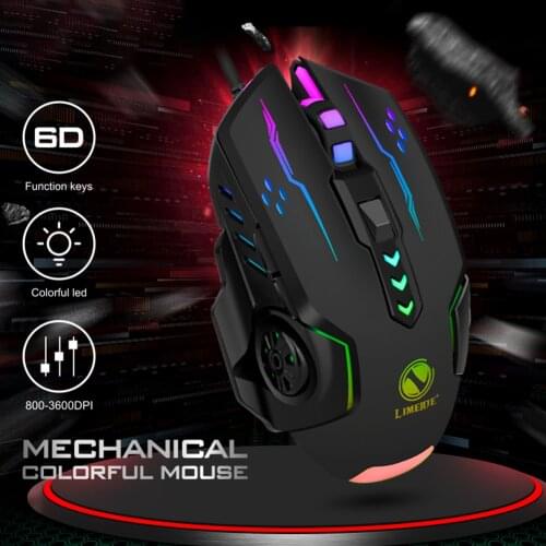 V7 USB Wired Gaming Mouse 3600DPI 6 Buttons LED Backlit Professional Gamer Mice Ergonomic Computer Mouse for PC Laptop