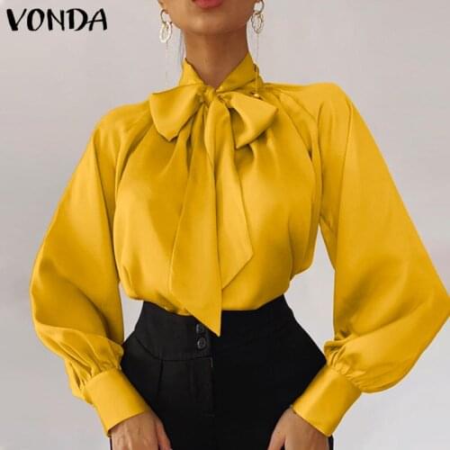Блузки с бантом VONDA China At AliExpress