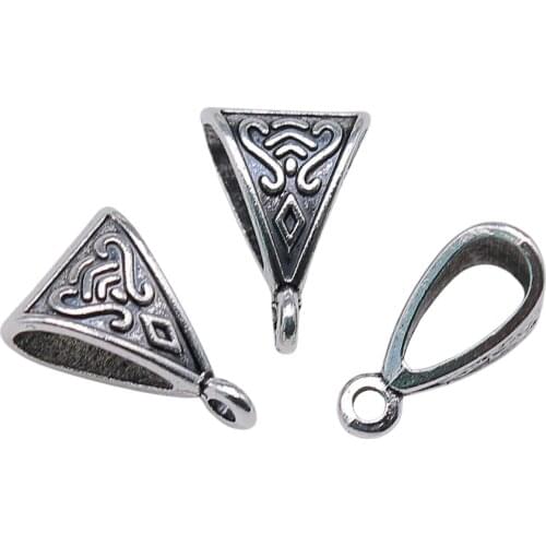 WYSIWYG 20pcs Antique Silver Color 10x15mm Bail Beads For Jewelry Making For Jewelry Making Diy Charms Jewelry Findings