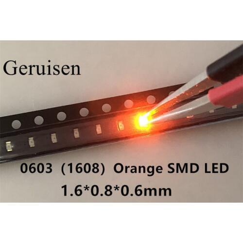 0603 Orange/amber Smd/smt Led Super Bright Lamp Lights-emitting Diodes 0603 smd led orange 600-610nm 1000pcs/lot