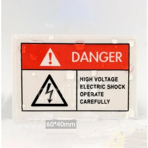 10Pcs 60x40mm DANGER Warning Stickers Adhesive Backside Sign Safe Sticker Clear Large Font Text Decal