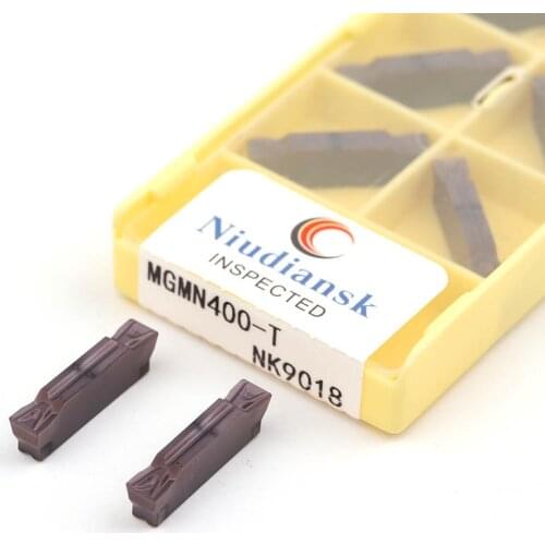 10Pcs MGMN300-T NK9018 MGMN400-T CNC Lathe Machining Grooving Carbide Inserts T Groove Cut Off Cut Tools Very Resistant to Wear