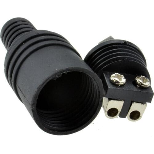 2pcs 2 Pin Black Din Plug Socket Speaker Hifi Connector Screw Terminals Power Signal Adapters Audio Lamp