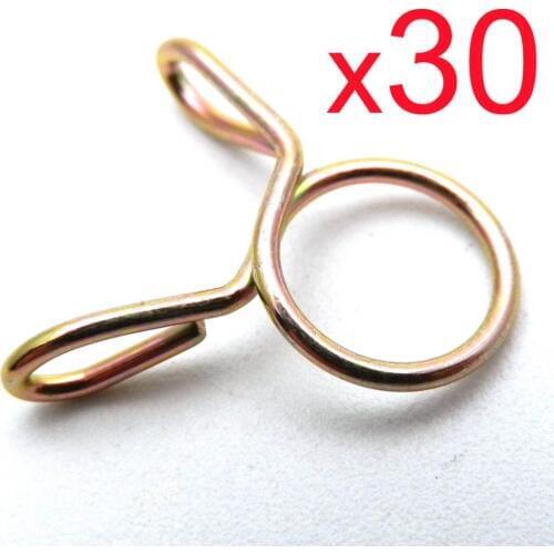 30X 6-14mm Petrol Fuel Hose Pipe Clip Clamp Midi Mini Moto Quad Dirt Race Bike