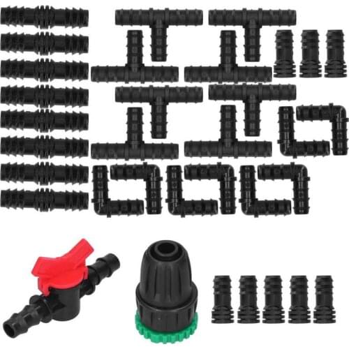34Pcs/Set Drip Irrigation Kit G1/2 Faucet Adapter Tee Connector Spray Watering Supplies Watering System Garden