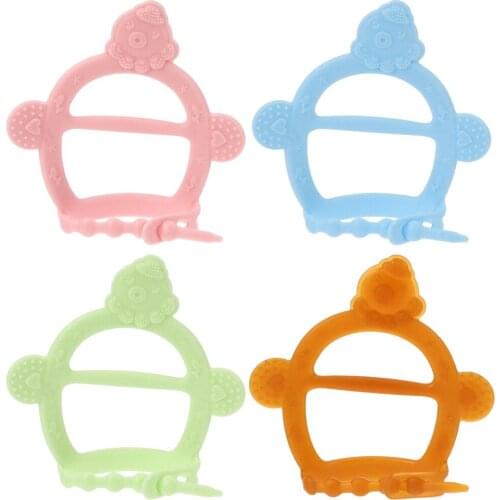 4pcs Cartoon Baby Silicone Wristband Teether Baby Molar Sticks Pacifier Newborn Sucking Fingers Thumb Nursing Teeth Tiny Rod