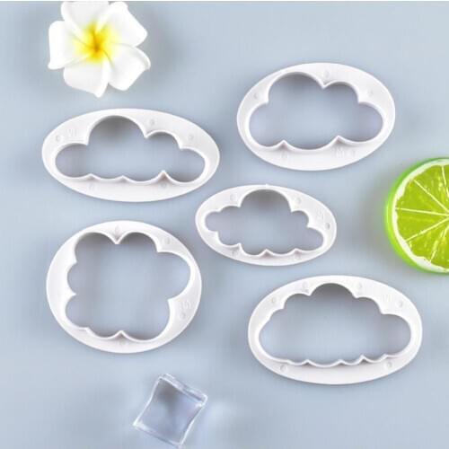 5Pcs/Set Creative Cloud Shape Cookie Cutter DIY Heat-Resistant Cloud Fondant Cutter Fondant Mold DIY Baking Tools Accessories
