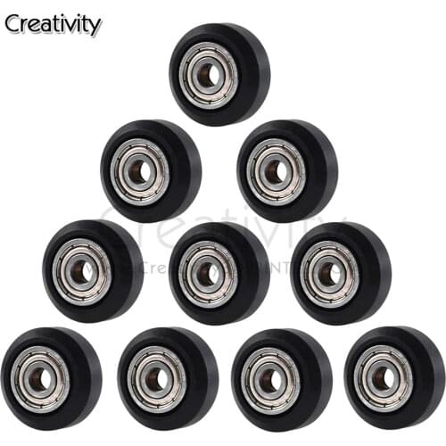 5PCS CNC Openbuilds Plastic wheel pom with 625zz idler pulley gear passive round wheel perlin wheel for Ender 3 CR10 CR-10S