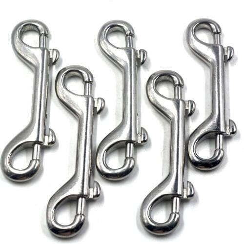 5 Pieces Silver 115mm Trigger Hook Double End Bolt 304 Stainless Steel for Lifting Slings