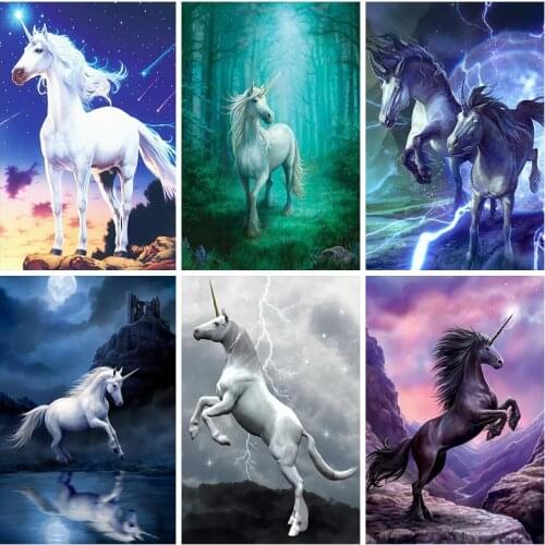 5D DIY Diamond Painting Unicorn Full Square Round Drill Cross Stitch Kits Embroidery Rhinestones Mosaic Animals Art Home Decor