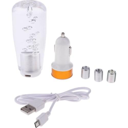 7 Multi- colors Shift Knob Manual Automatic Car Gear Stick Lever Shifter Head with Charging Cable Lighter Plug