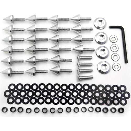 Aftermarket Free shipping motorcycle parts For 1998-1999 Yamah YZF R1 YZFR1 Spike Fairing Bolts Silver