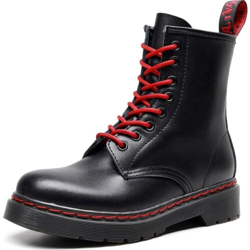 Brand Womens Martin Boots Men Thick Bullock Botines Womens Ankle Boots Black Men Chelsea Boots for Women Zapatillas Mujer35-46