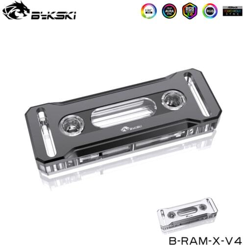 Bykski Computer Memory RAM Water Block, Water Cooling For Dual 4 Channels ,Silver ,Black ,B-RAM-X-V4