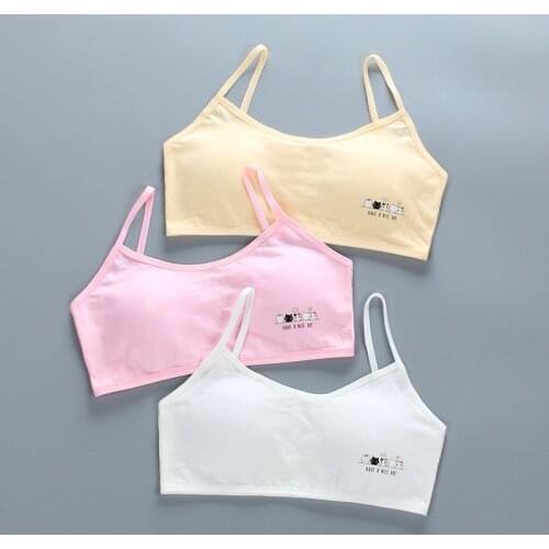 New Girls' Bras Developmental Vests Suspenders Underwear Pure Cotton Childrens Bras Student Bras For 8-16 Years Old