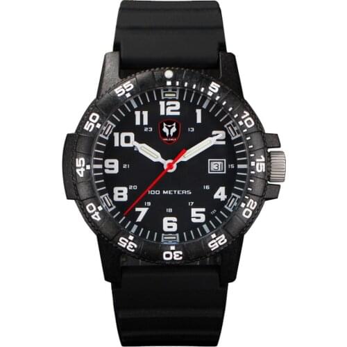 Hnlgnox Mens Diver Watches Pilot Tritium Watches T25 Luminous Sport 100M Waterproof Military Quartz Wristwatch Carbon Fiber Case