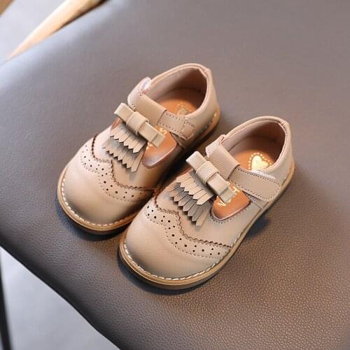 Kids Leather Shoes Spring/autumn Children Girls Casual Shoes Baby Girl Fashion Tassel Single Shoes Soft Sole Flat Soft Sneakers