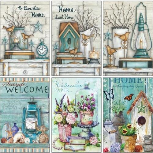 EverShine DIY 5D Diamond Painting Full Square Landscape Diamond Mosaic House Cross Stitch Rhinestones Art Kits Home Decor