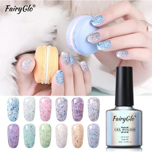 FairyGlo 10ML Nail Gel Chesse Sand Gel Nail Polish UV LED Stamping Hybrid Gel Varnish Paint Gellak Lucky Lacquer Enamel Gel Nail