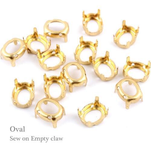 Hot Sale! Sew on Empty Claw Oval Gold/"k" Silver Claw size 8*10, 10*14, 13*18 for Garment Accessories Free shipping