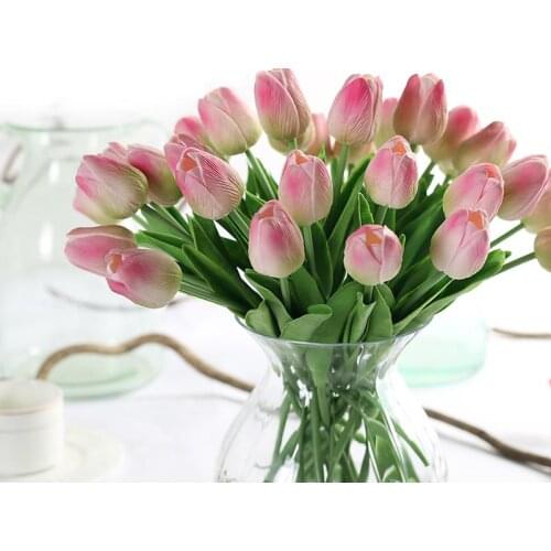 Artificial Tulip Artificial Flowers Wedding Decor Simulation Bride Bouquet pu Calla Real Touch Flores Parafor Home Garden decor