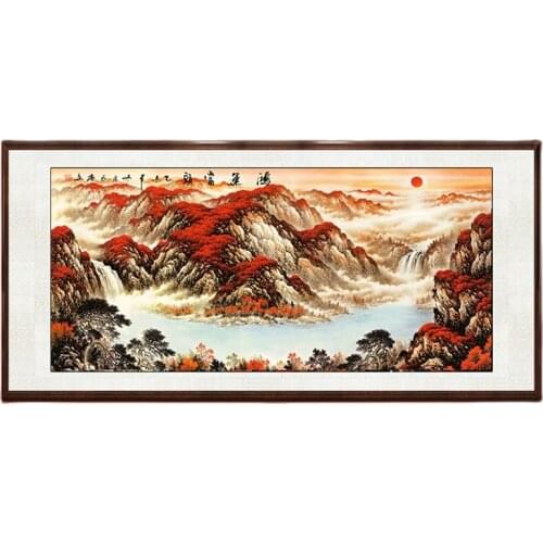 Chinese painting calligraphy and painting / landscape / living room painting / Good fortune Feng Shui Videos