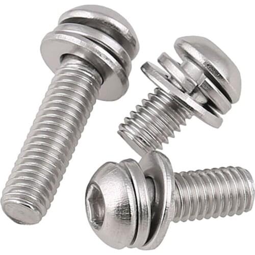 304 Stainless Steel Button Head Socket Screw Pan Head Hexagon Socket Screw Combination M3 M4 M5 M6