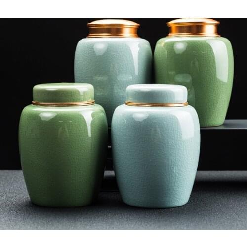 Creative Antique Ceramic Storage Jar Kiln Becomes Cracked Sealed Jar Kitchen Storage Container Coffee Candy Jar Moisture-proof
