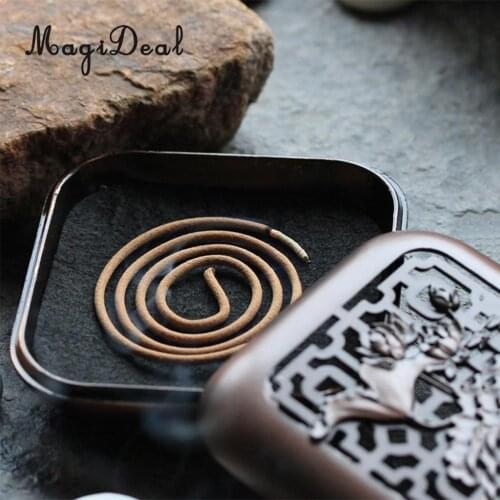 Magideal China Incense Burner Tibet Tibetan Hollow Cover Censer Cone Holder - Bamboo