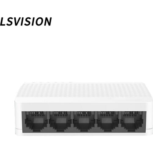 LSVISION LSS105 5-Port Desktop Ethernet Switch, 10/100Mbps Auto-Negotiation RJ45 Ports, Auto MDI/MDIX