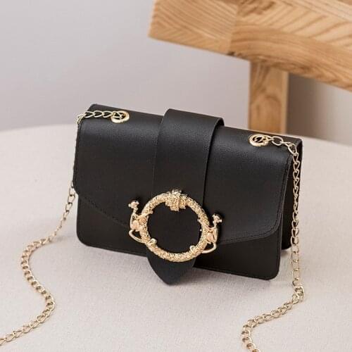 2021 Women Chain Pu Leather Small Crossbody Bags For Ladies Small Shoulder Simple Special Lock Design Female Travel Handbags