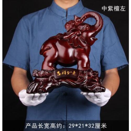 Lucky elephant out a living room furniture wine cabinet Chinese creative office decoration opening resin handicraft