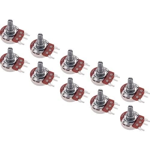 Pack of 10 Full Size B250K Electric Guitar Potentiometer Dual Blend Guitar Tone Pots Split Shaft 18mm for Electric Guitar Bass