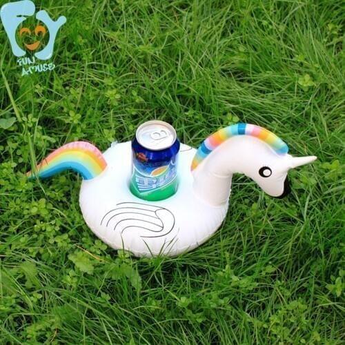 Inflatable Unicorn Drink Cup Holder Pegasus Pool Floats Beer Drink Cup Can Holder for Swimming Pool
